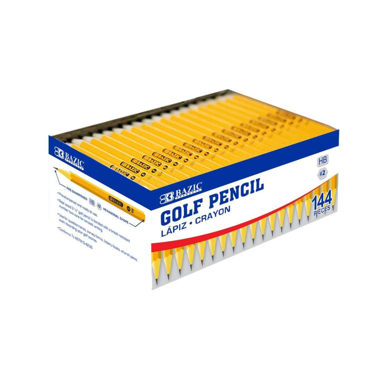Pre-Sharpened #2 Golf Pencil (144/Pack)