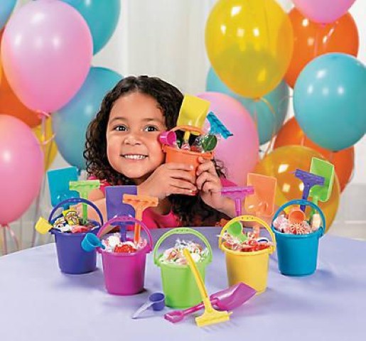 Colorful Mini Sand Playsets - 12 Each: bucket, shovel, rake and scoop