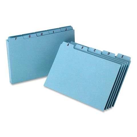A-Z Index Card Guide Pressboard Set, 5 x 8 Inches, 25 per Set