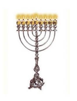 Judaica pre cut cardstock Lit Menorah