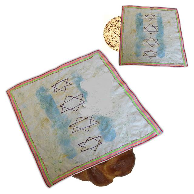 WHITE CHALLAH / MATZAH COVER FOR DECORATION 12 PACK