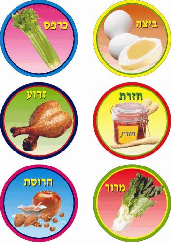 Jewish Pesach Simanim Stickers