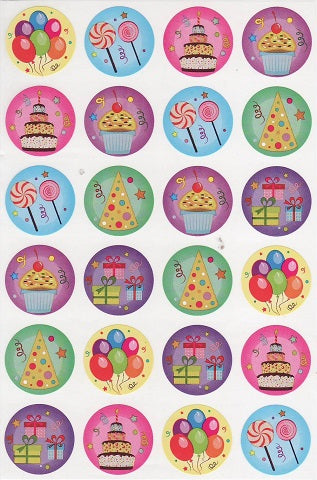 Birthday Stickers 1", 600 Per Pack