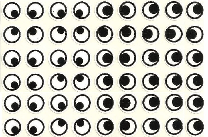 Self Adhesive Eyes Stickers 13mm Round 2000/pkg.