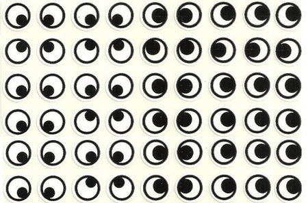 Self Adhesive Eyes Stickers 13mm Round 2000/pkg.