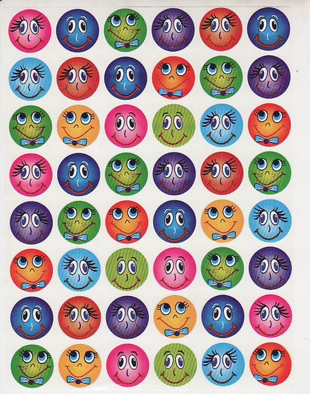 Cute Smiles With Eyelashes Stickers 3/4"