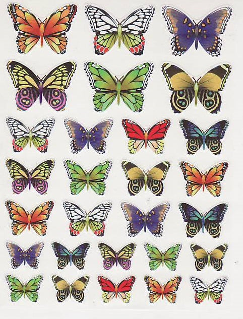 Butterfly Assorted Sizes Stickers 1.25"