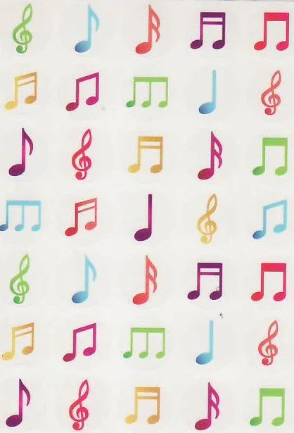 Musical Note Stickers 3/4" , 875 Per Pack