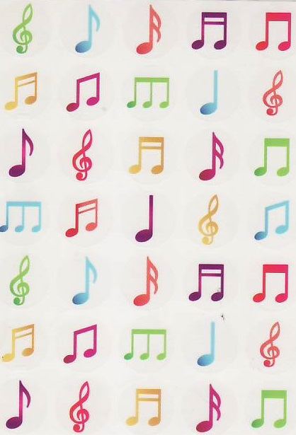 Musical Note Stickers 3/4" , 875 Per Pack