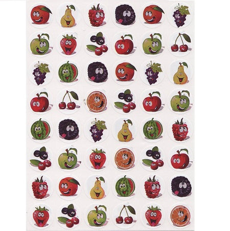 Fruit Smiles Stickers 3/4", 1200 Per Pack