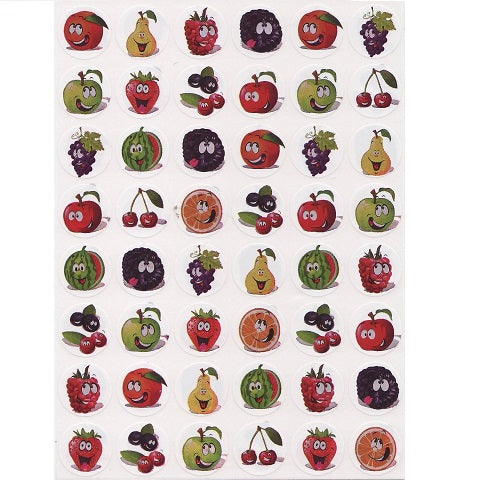 Fruit Smiles Stickers 3/4", 1200 Per Pack