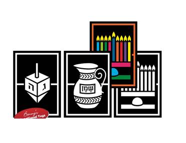 CHANUKAH STAINED GLASS PROJECT - 18 PLASTIC TRANSPARENCIES