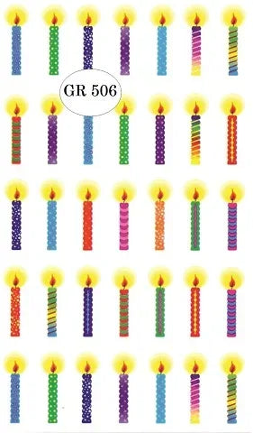 Jewish Chanukah Candle Stickers PVC