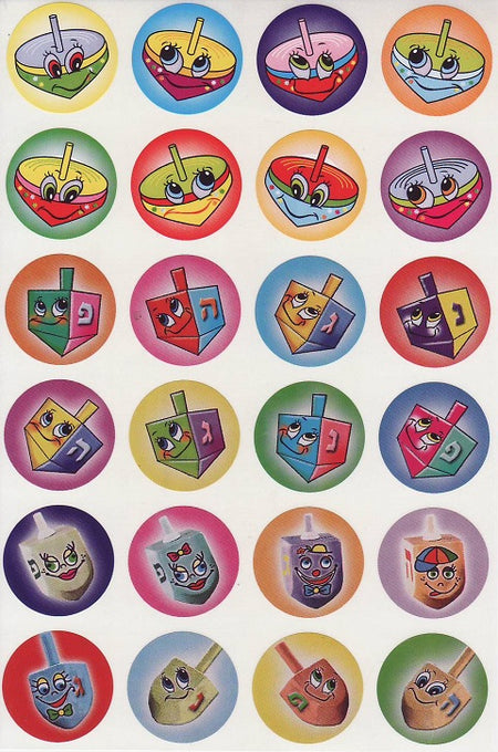 Hanukkah Smiling Driedel Stickers 1" 600/pkg