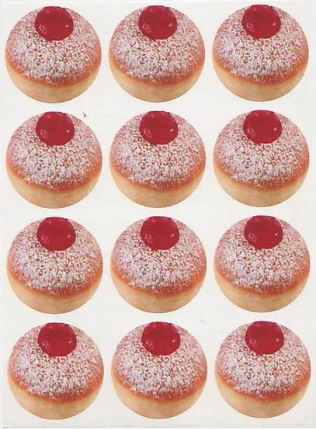 Large Hanukkah Donuts Stickers 1.5" , 300 Per Pack