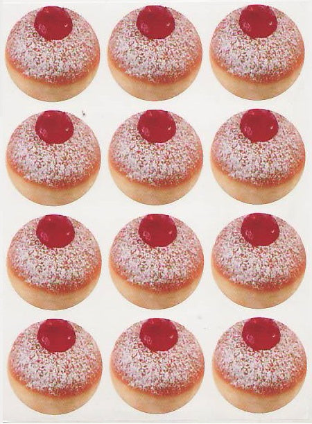 Large Hanukkah Donuts Stickers 1.5" , 300 Per Pack
