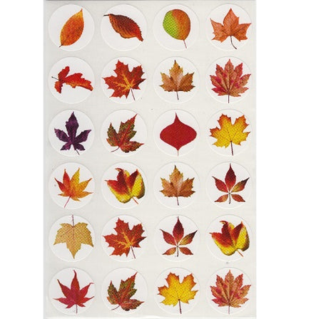 Leaves Stickers 1", 600 Per Pack