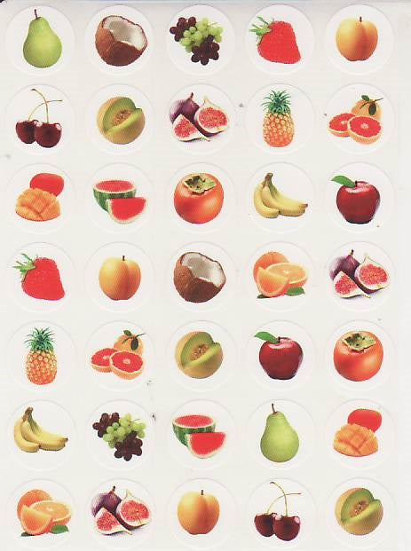 Small Fruits Stickers 1/2" 875 Per Pack