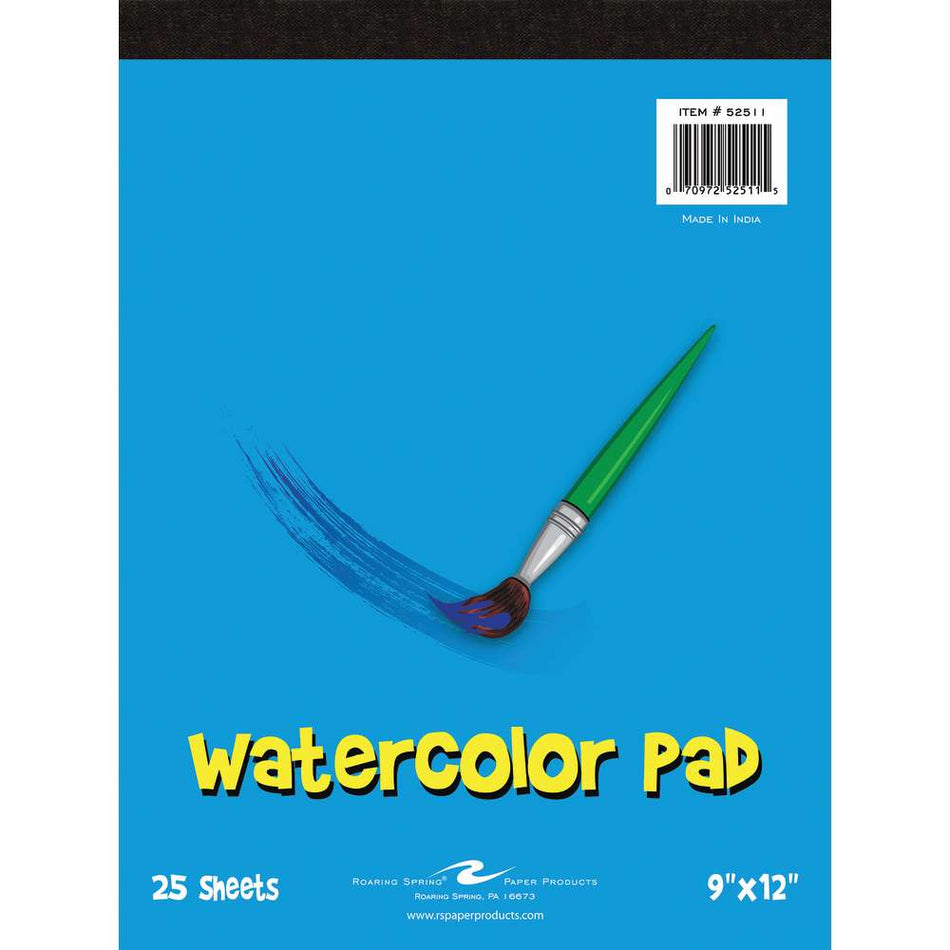 Kid's Watercolor Pad, 9" x 12", 25 sheets