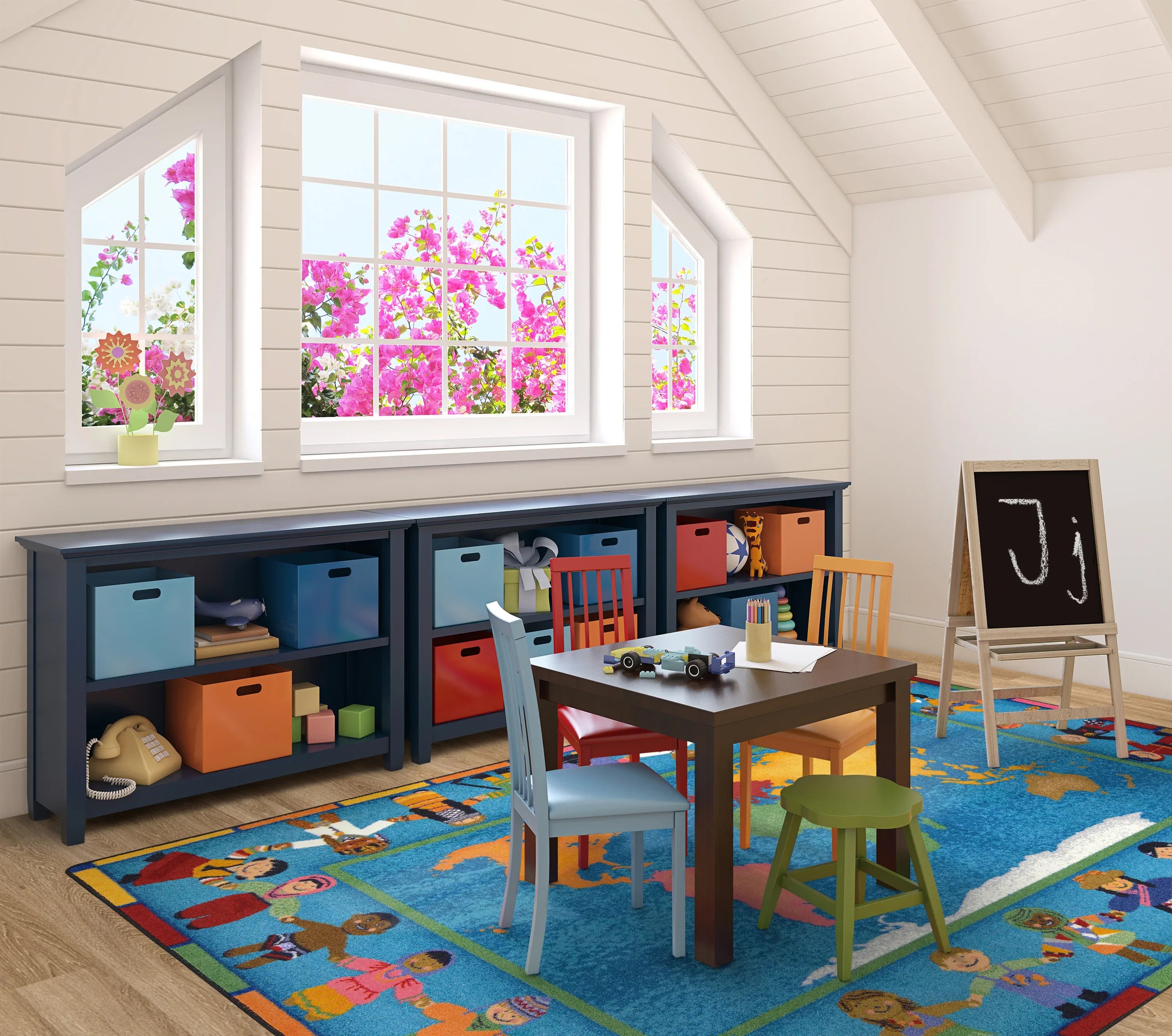 Hands Around the World 2'8" x 3'10" area rug in color Multi