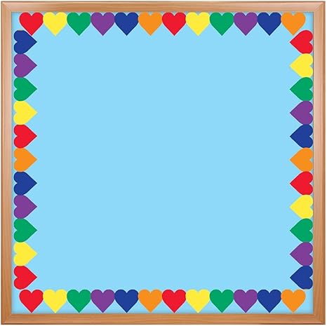Hygloss Classroom, Colored Hearts Die Cut Border, 3 x 36-Inch, 12-Pack, 33626