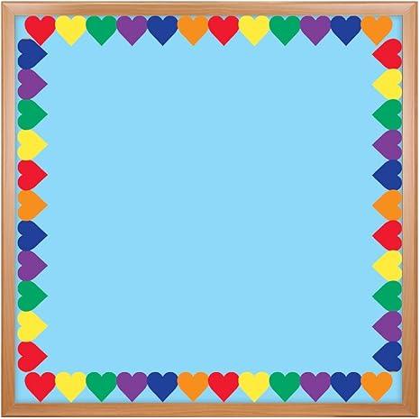Hygloss Classroom, Colored Hearts Die Cut Border, 3 x 36-Inch, 12-Pack, 33626