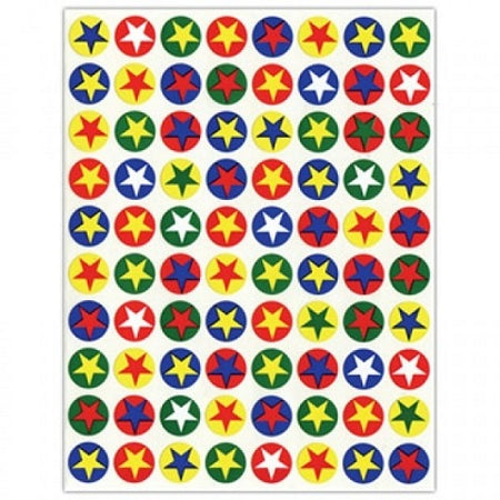 Hygloss Colored Stars in ½" Circle Stickers 25 sheets