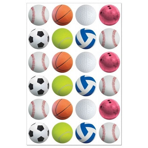 Hygloss Sports Balls - 3 Sheets Stickers (1872)