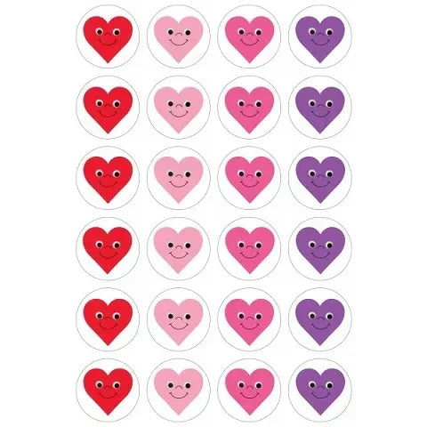 Hygloss Happy Hearts - 3 Sheets Stickers (1878)