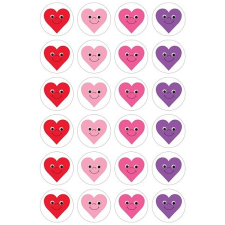 Hygloss Happy Hearts - 3 Sheets Stickers (1878)