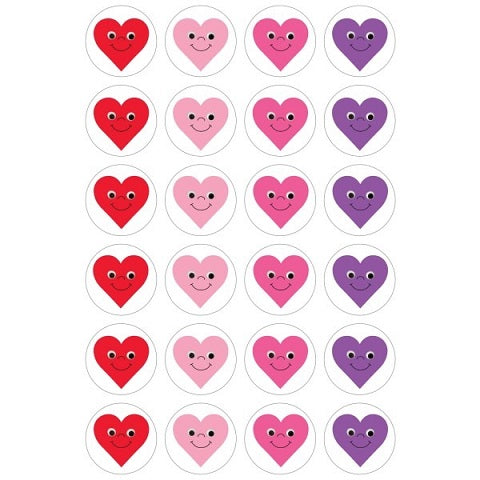 Hygloss Happy Hearts - 3 Sheets Stickers (1878)