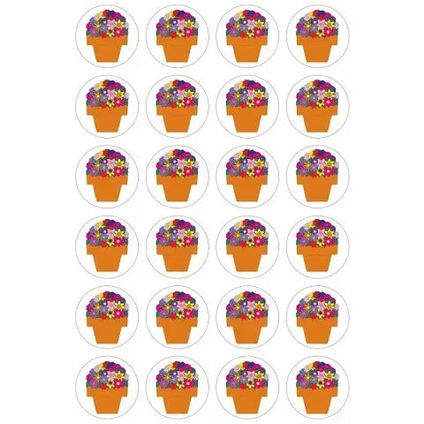 Hygloss Flower Pots Stickers - 20 Sheets Stickers (18851)