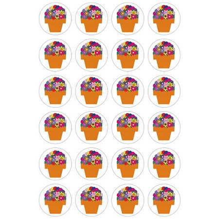 Hygloss Flower Pots Stickers - 20 Sheets Stickers (18851)