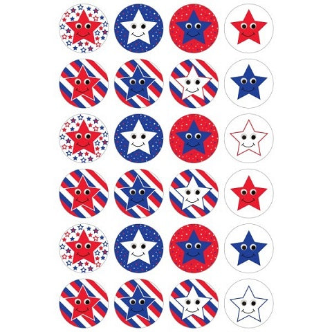 Hygloss Stars & Stripes - 20 Sheets Stickers (18861)