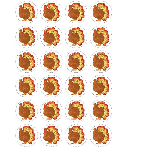 Hygloss Turkeys - 3 Sheets Stickers (1890)