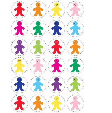 Hygloss Rainbow People - 20 Sheets 1" Stickers (18921)