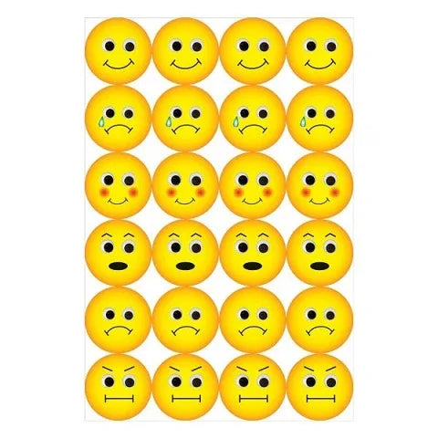 Hygloss 1" Emotion Stickers - 3 Sheets Stickers (1893)