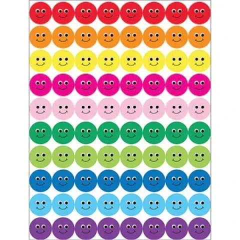 Hygloss Smiley Faces Stickers, 1/2" Multicolor - 25 Sheets Stickers (18941)