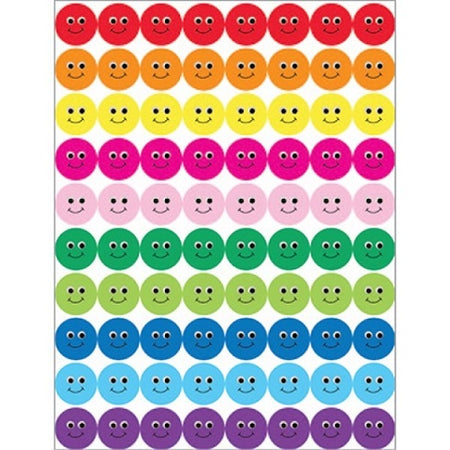 Hygloss Smiley Faces Stickers, 1/2" Multicolor - 25 Sheets Stickers (18941)