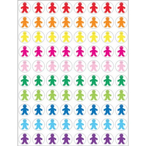 Hygloss Rainbow People Stickers 1/2" - 3 Sheets Stickers (1895)