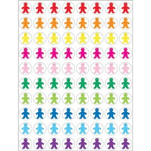 Hygloss Rainbow People Stickers 1/2" - 3 Sheets Stickers (1895)