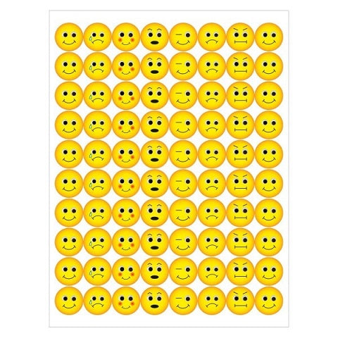 Hygloss 1/2" Emotion Stickers - 3 Sheets Stickers (1896)