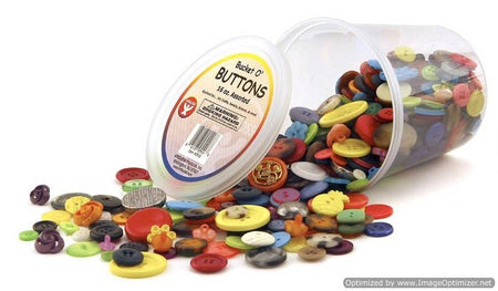 Hygloss 5516 Bucket O' Buttons, 16-Ounce