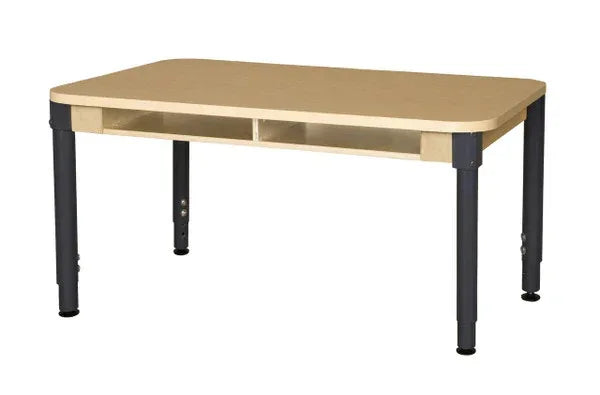 Two Seater High Pressure Laminate Desk with Adjustable Legs 18-29"