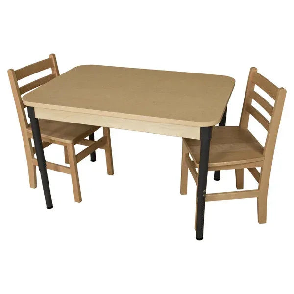Mobile 24" x 36" Rectangle High Pressure Laminate Table with Adjustable Legs 19-30"