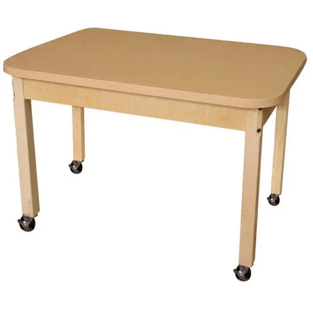 24" x 48" Rectangle High Pressure Laminate Table with Hardwood Legs- 22"