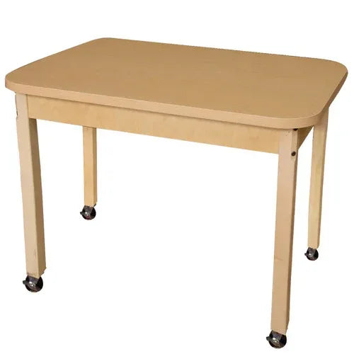 24" x 48" Rectangle High Pressure Laminate Table with Hardwood Legs- 26"
