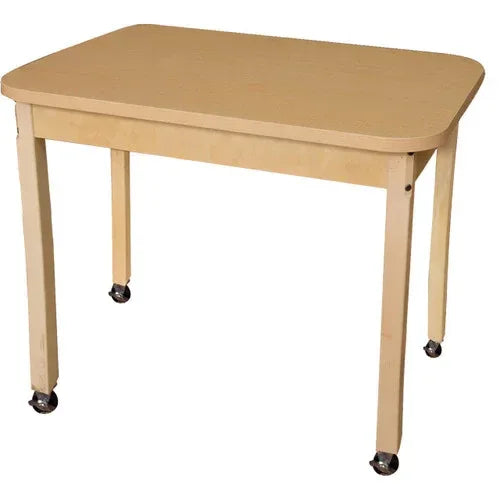 24" x 48" Rectangle High Pressure Laminate Table with Hardwood Legs- 29"