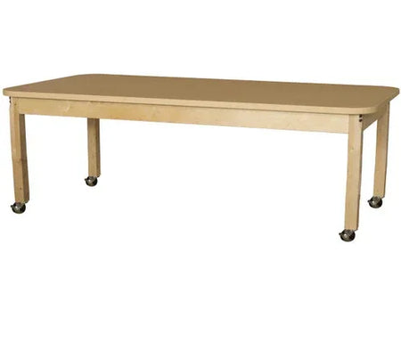 30" x 72" Rectangle High Pressure Laminate Table with Hardwood Legs- 24"