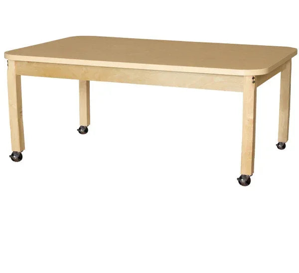 Mobile 36' x 60" Rectangle High Pressure Laminate Table with Hardwood Legs-14"